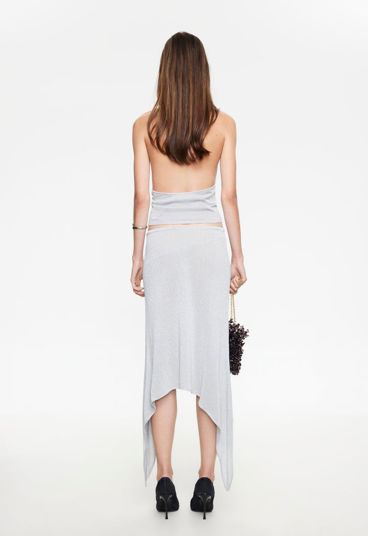 TROPHY MIDI SKIRT - SILVER