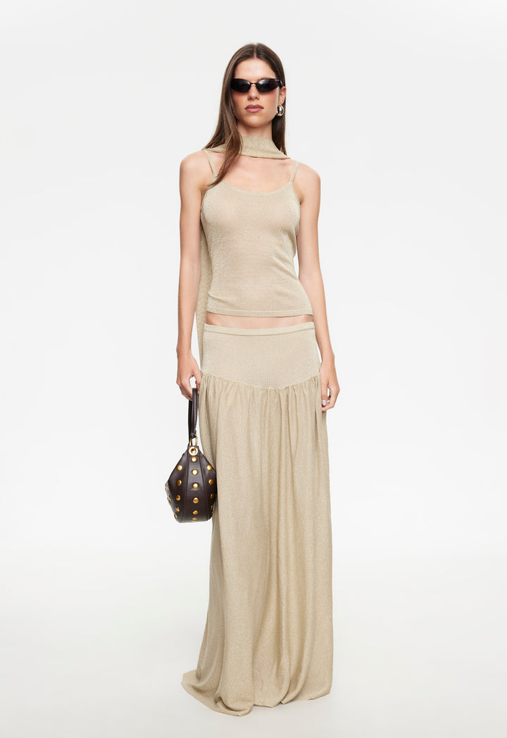 FIELD OF DREAMS MAXI SKIRT - OYSTER