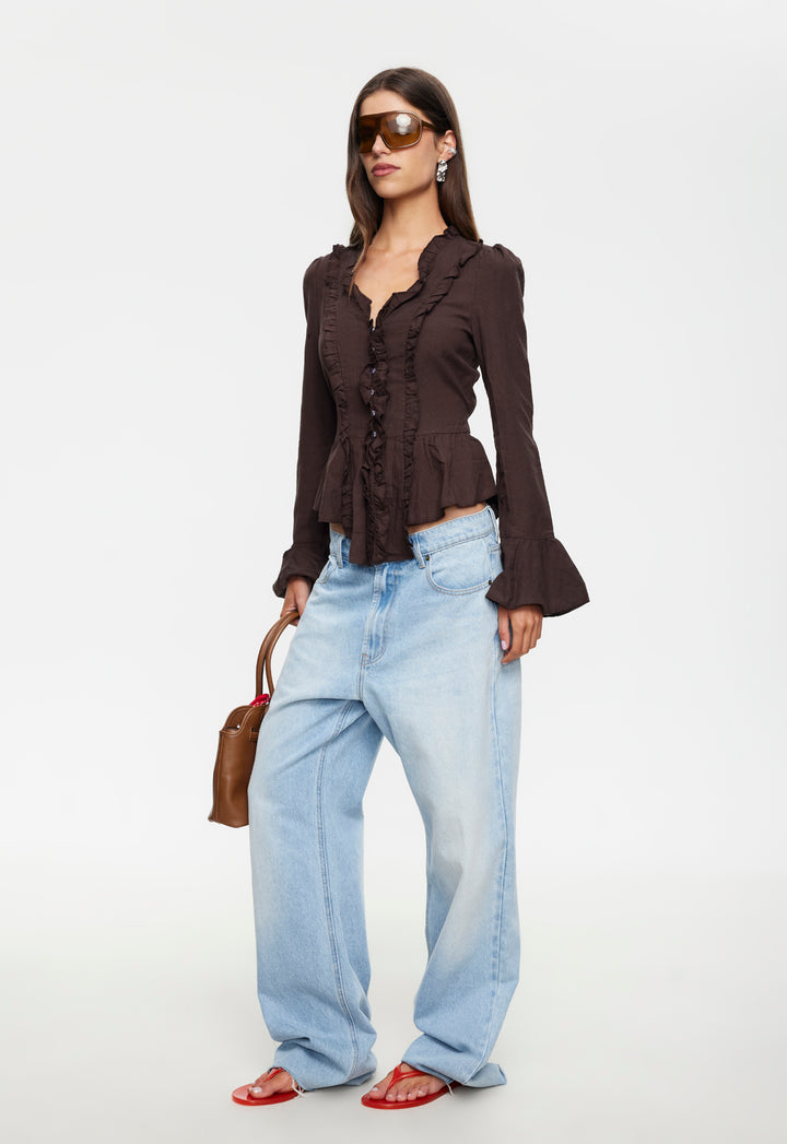ODETTE LONG SLEEVE - BROWN