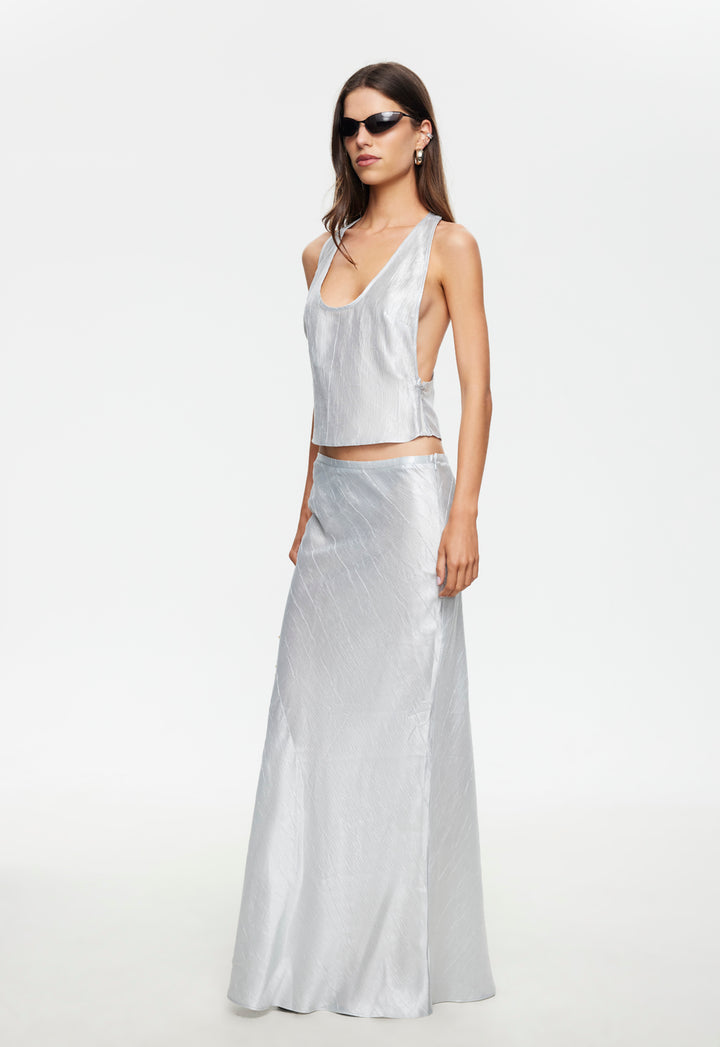 HUDSON MAXI SKIRT - SILVER
