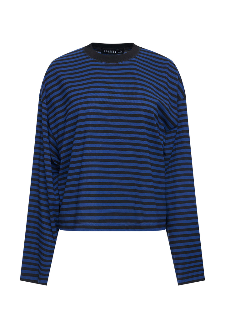 BLOOM LONG SLEEVE - BLACK NAVY STRIPE