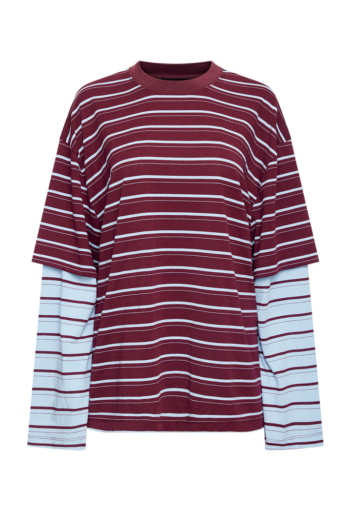 BOTTEGA SHIRT - BURGUNDY SKY STRIPE