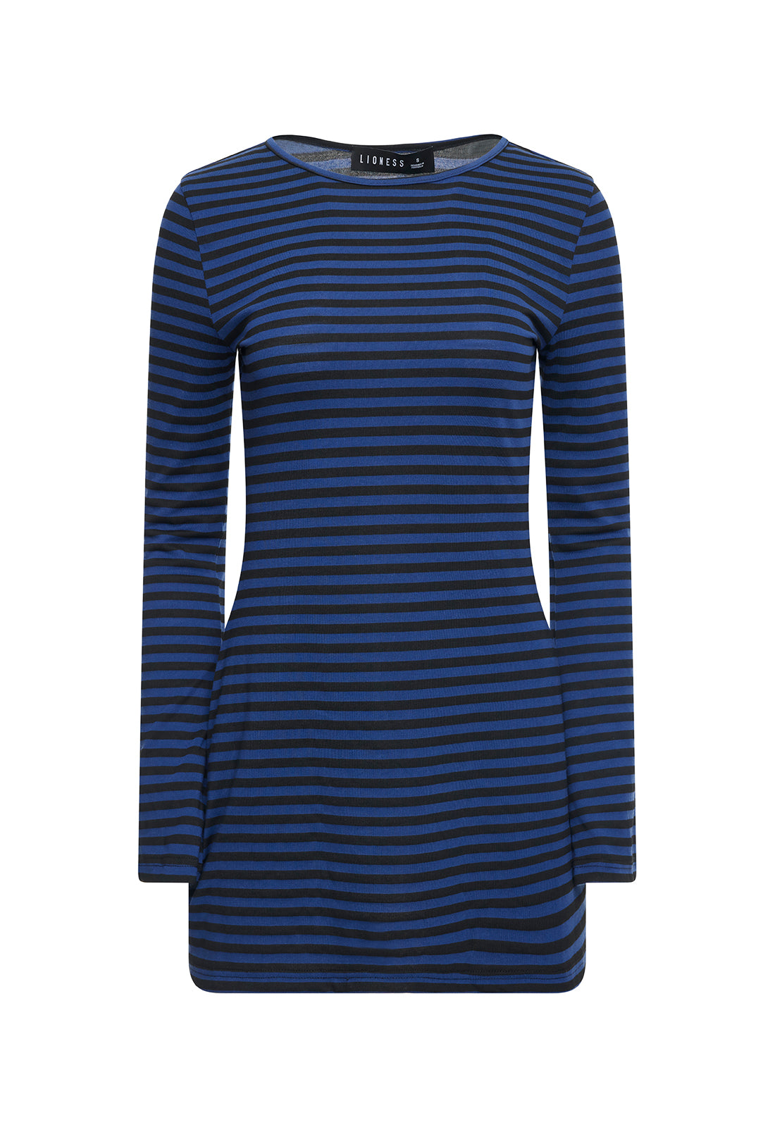 BLOOM DRESS - BLACK NAVY STRIPE