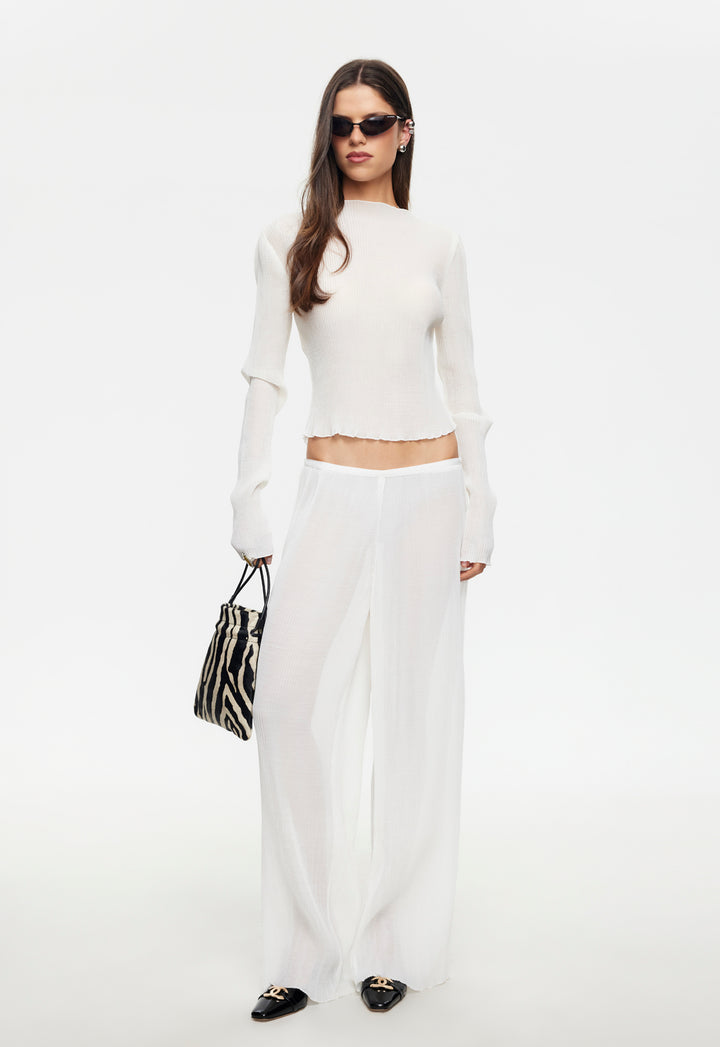 FORD LONG SLEEVE TOP - PORCELAIN