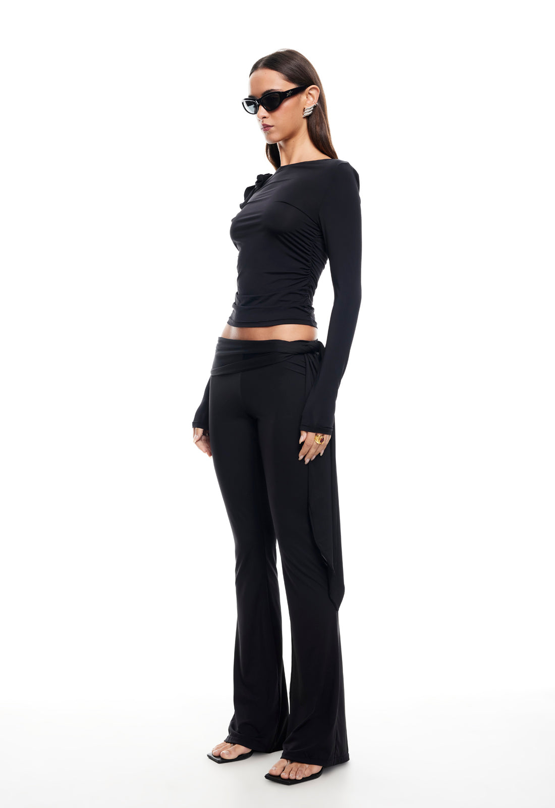 RENDEZVOUS LONG SLEEVE TOP - ONYX