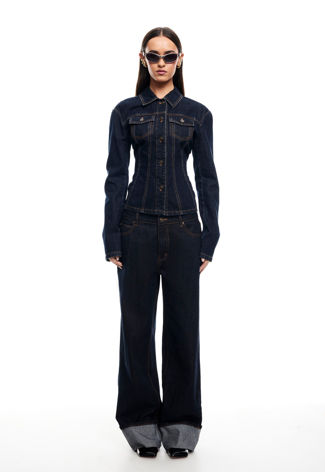 TOP MODEL CUFFED JEAN - DARK DENIM