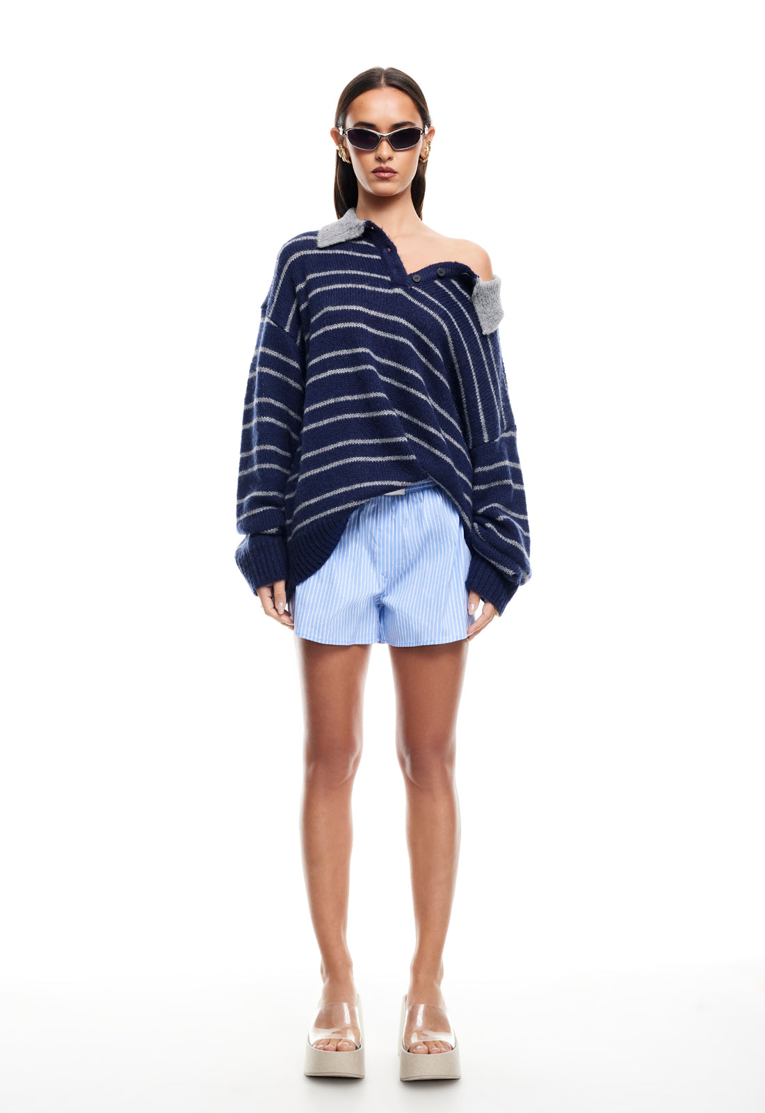 COBAIN SHORTS - BLUE STRIPE