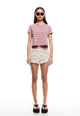 NORTH LIGHT TEE - CRIMSON STRIPE