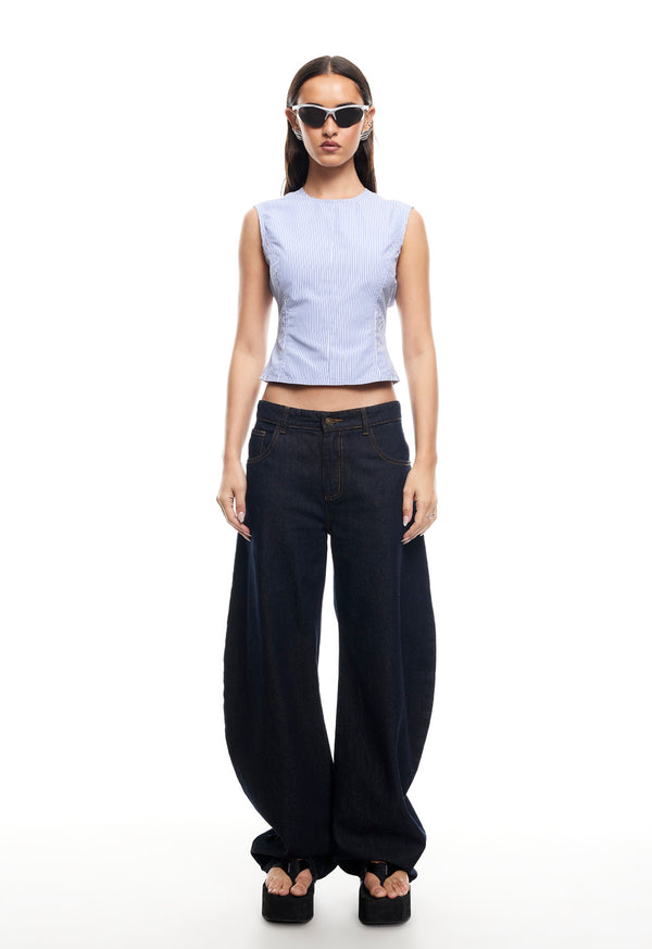 COUNTRYSIDE TOP - BLUE STRIPE