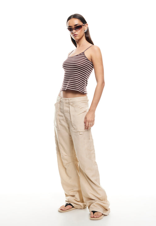 MIAMI VICE LINEN PANT - DEEP WHEAT