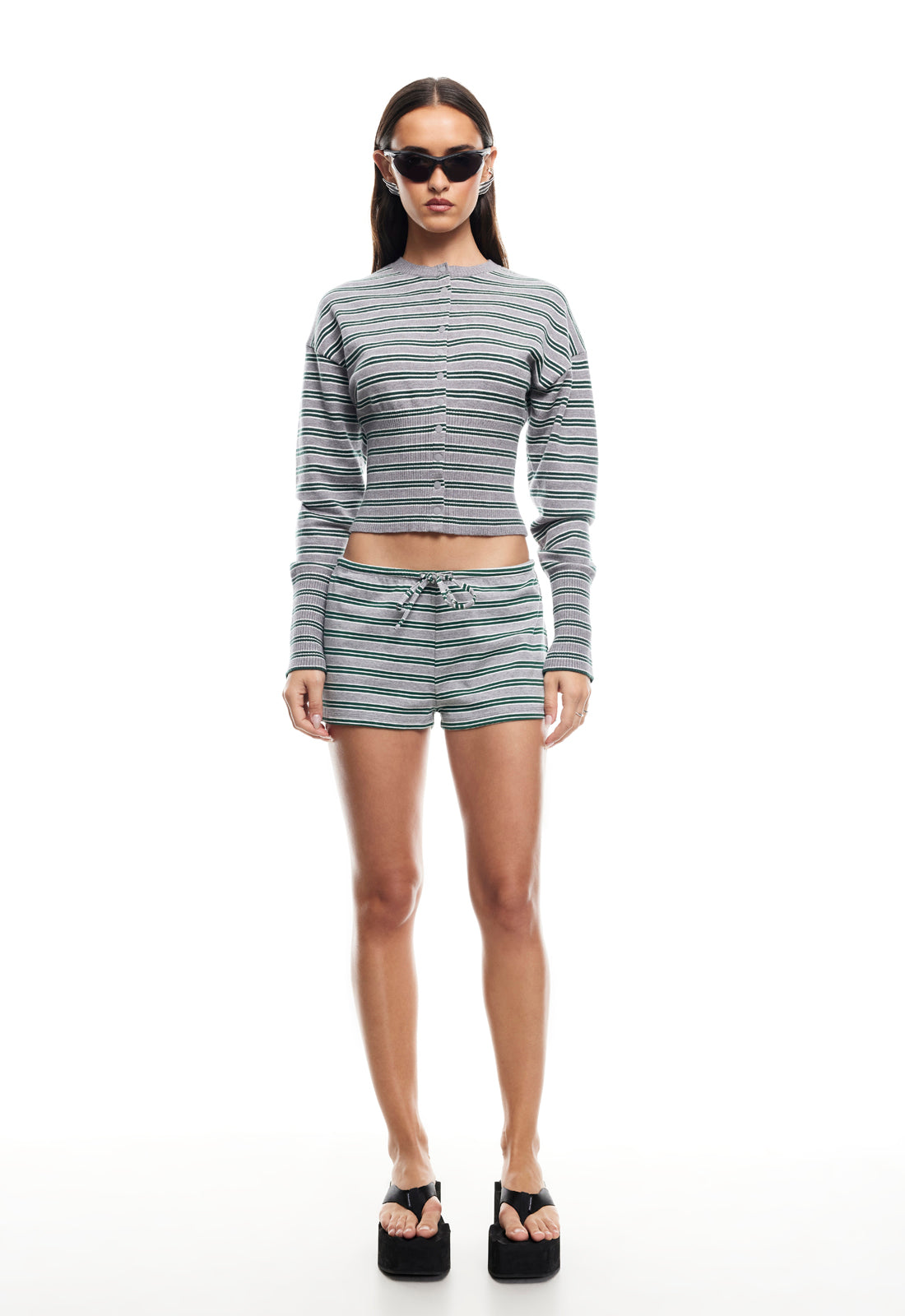 HEAD IN THE CLOUDS CARDIGAN - GREY MOSS