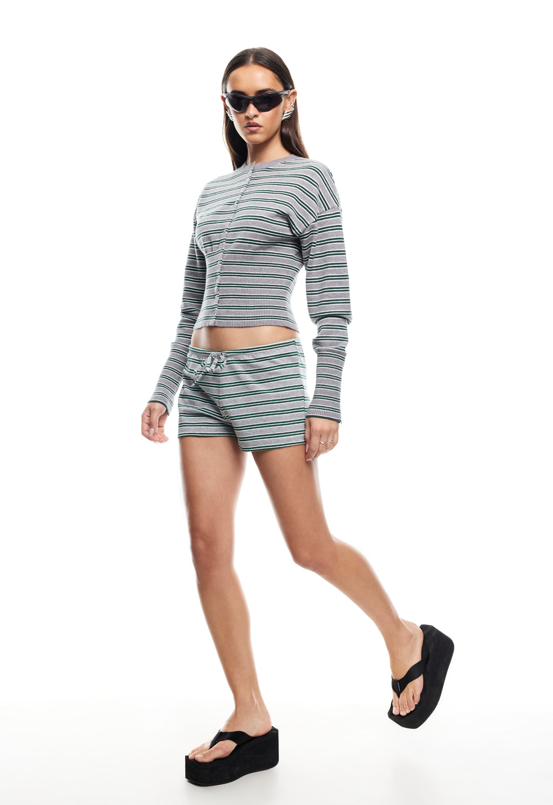 HEAD IN THE CLOUDS CARDIGAN - GREY MOSS