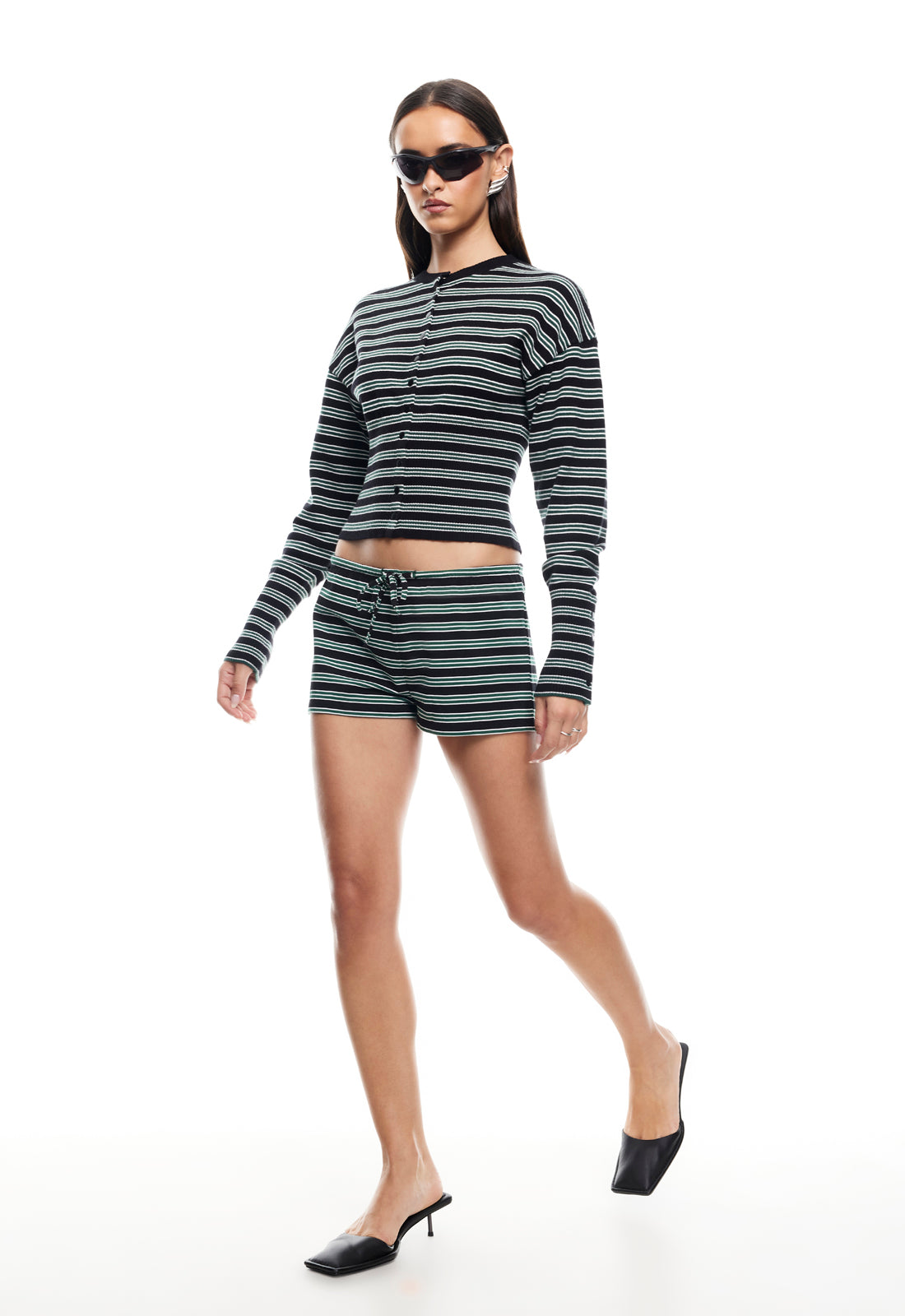 HEAD IN THE CLOUDS CARDIGAN - ONYX MOSS