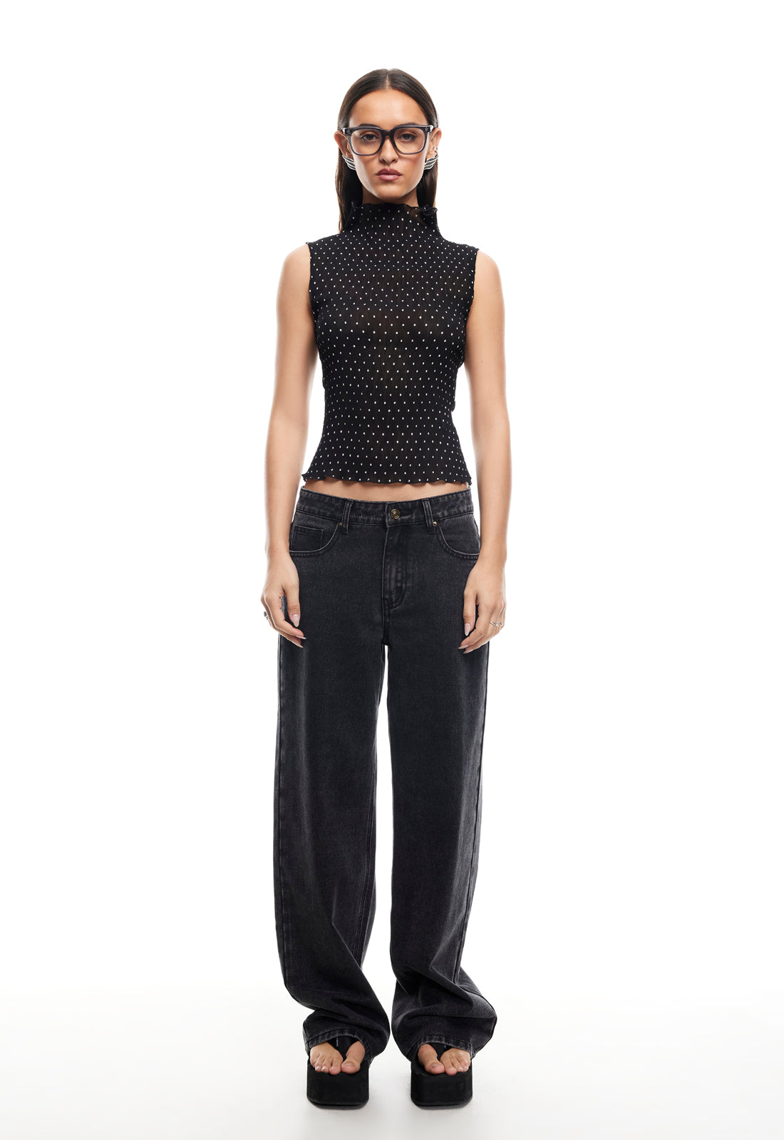 RISING JEAN - WASHED ONYX