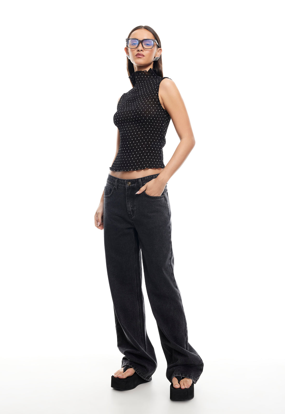 RISING JEAN - WASHED ONYX
