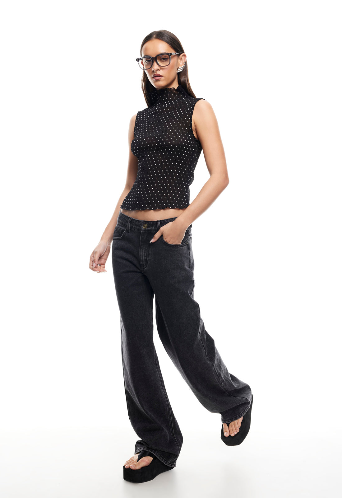RISING JEAN - WASHED ONYX