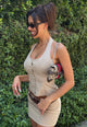 DAYDREAM HALTER TOP - DEEP WHEAT