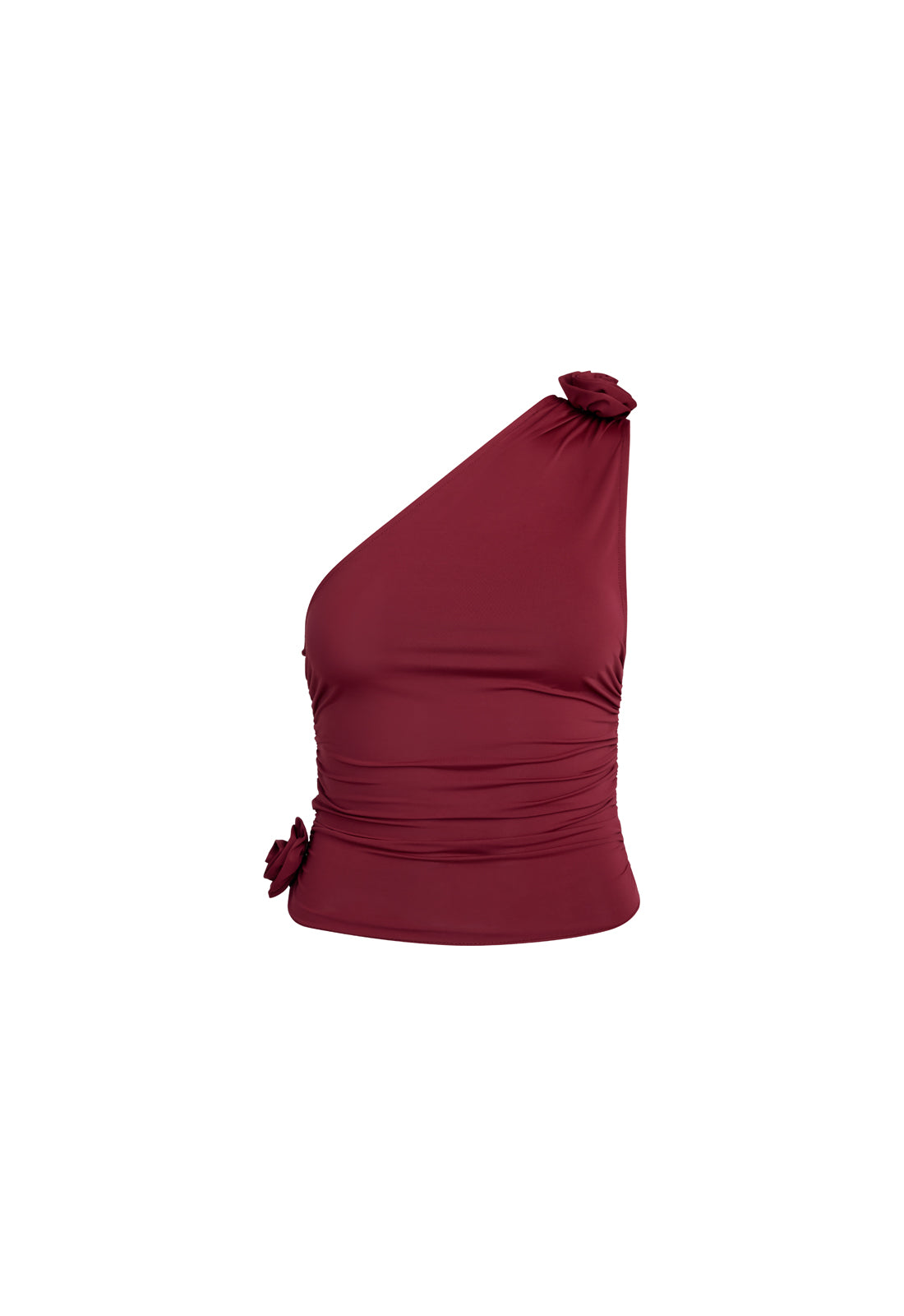 RENDEZVOUS ONE SHOULDER TOP - GARNET