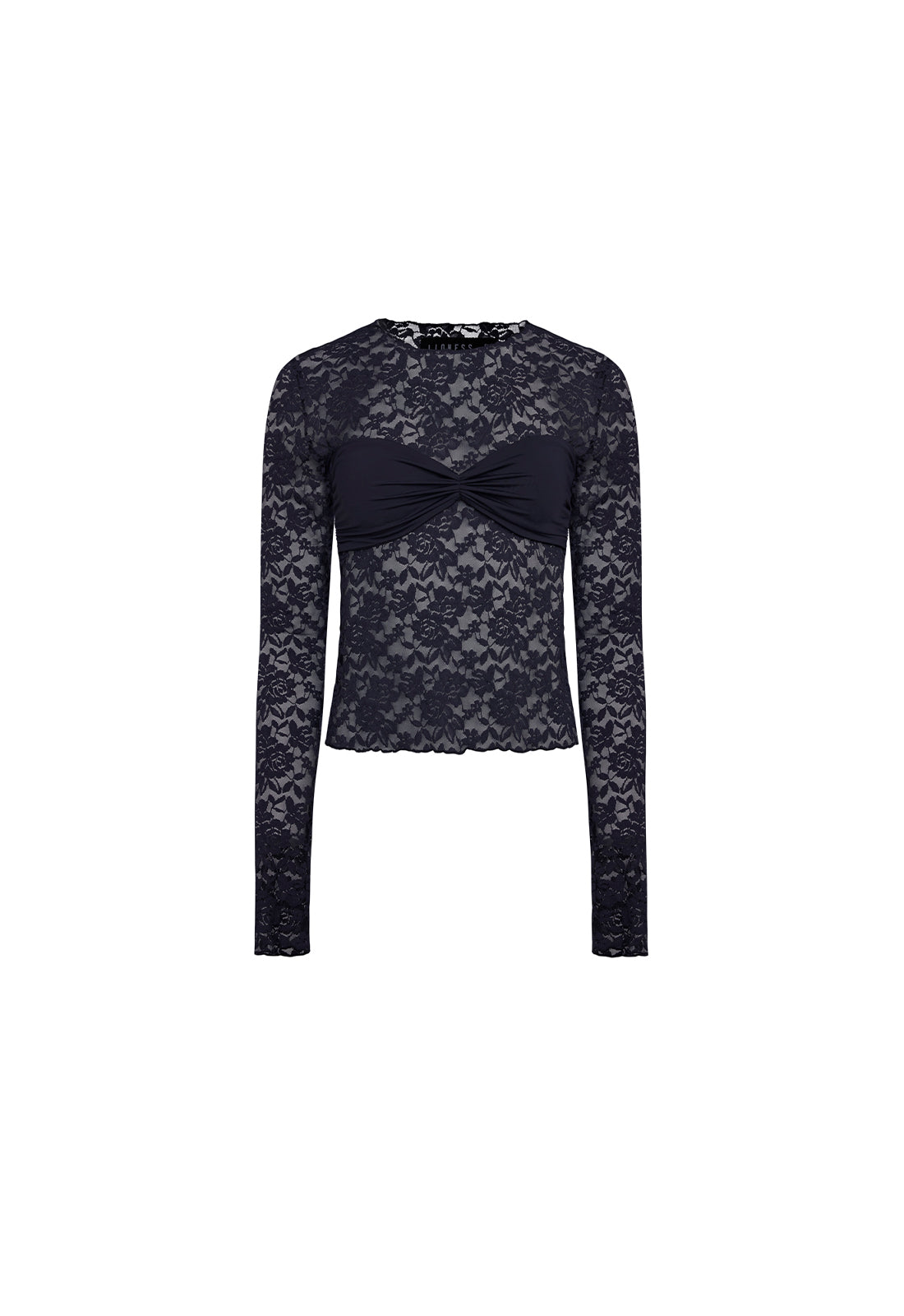 MIDNIGHT LONG SLEEVE TOP - JET BLACK