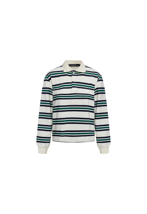 LEISURE LONG SLEEVE POLO - IVORY MOSS