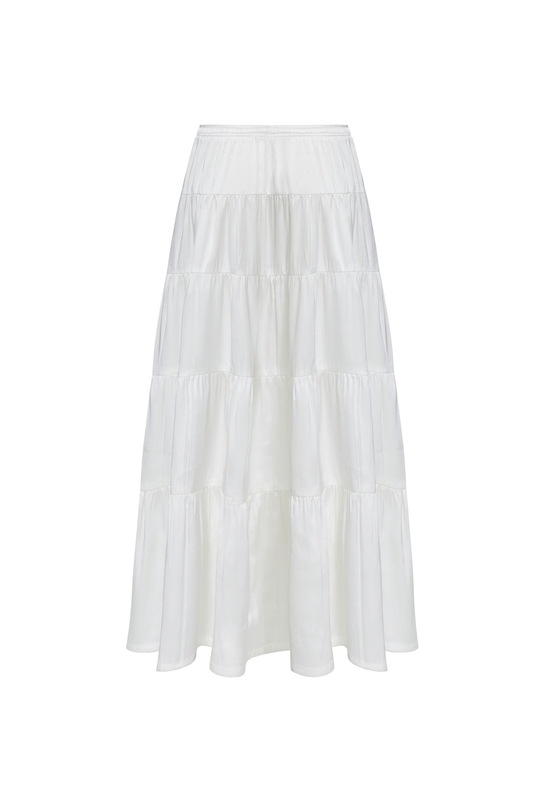 KIERA TIERED SKIRT - PORCELAIN