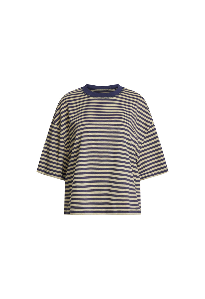 BLOOM SHORT SLEEVE - BEIGE STRIPE