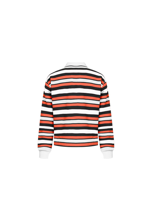 LEISURE LONG SLEEVE POLO - RED MULTI