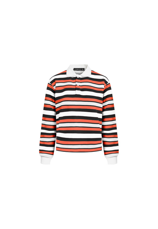 LEISURE LONG SLEEVE POLO - RED MULTI