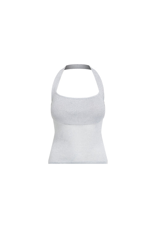 PALISADES HALTER TOP - SILVER