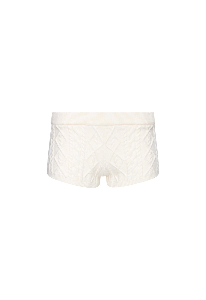 HOUSEWIFE KNIT SHORT - CREAM CABLE