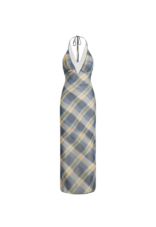 SHORELINE MAXI DRESS - BLUE CHECK