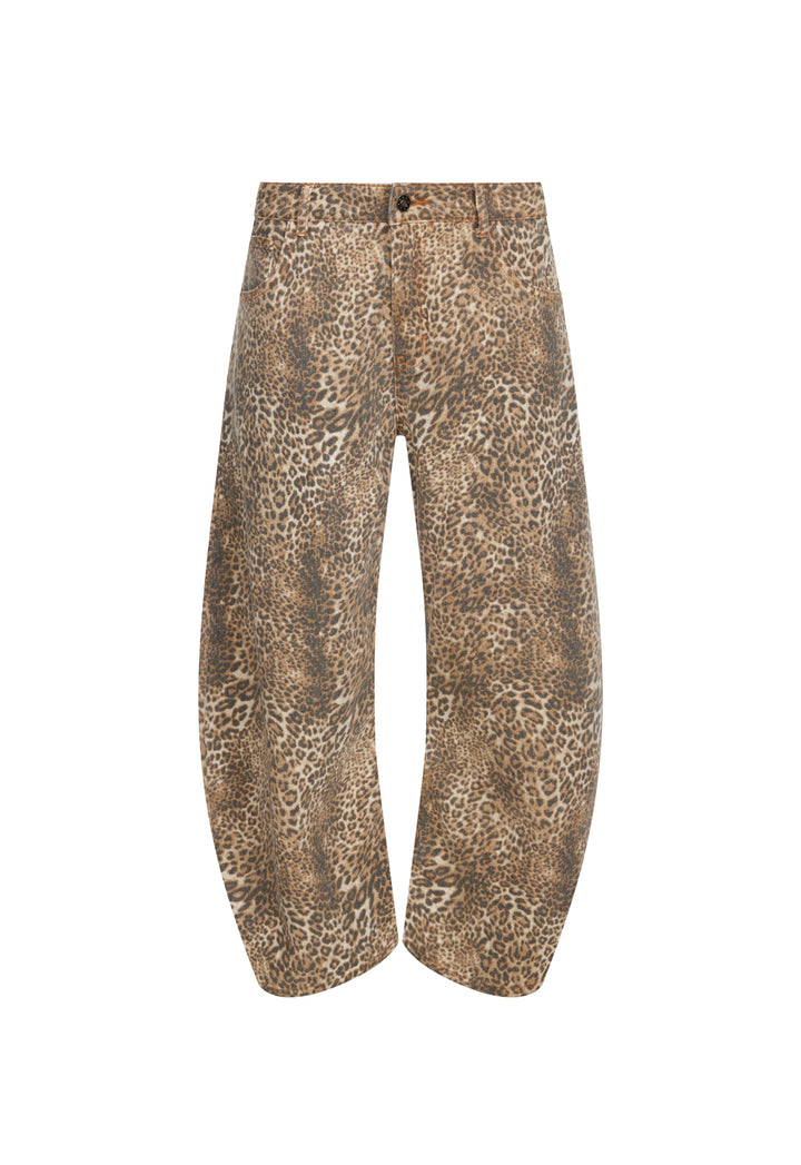 HORSESHOE CROPPED JEAN - LEOPARD
