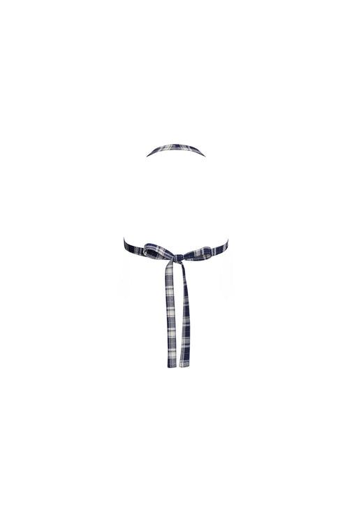 BUTTERFLY TIE TOP - NAVY CHECK