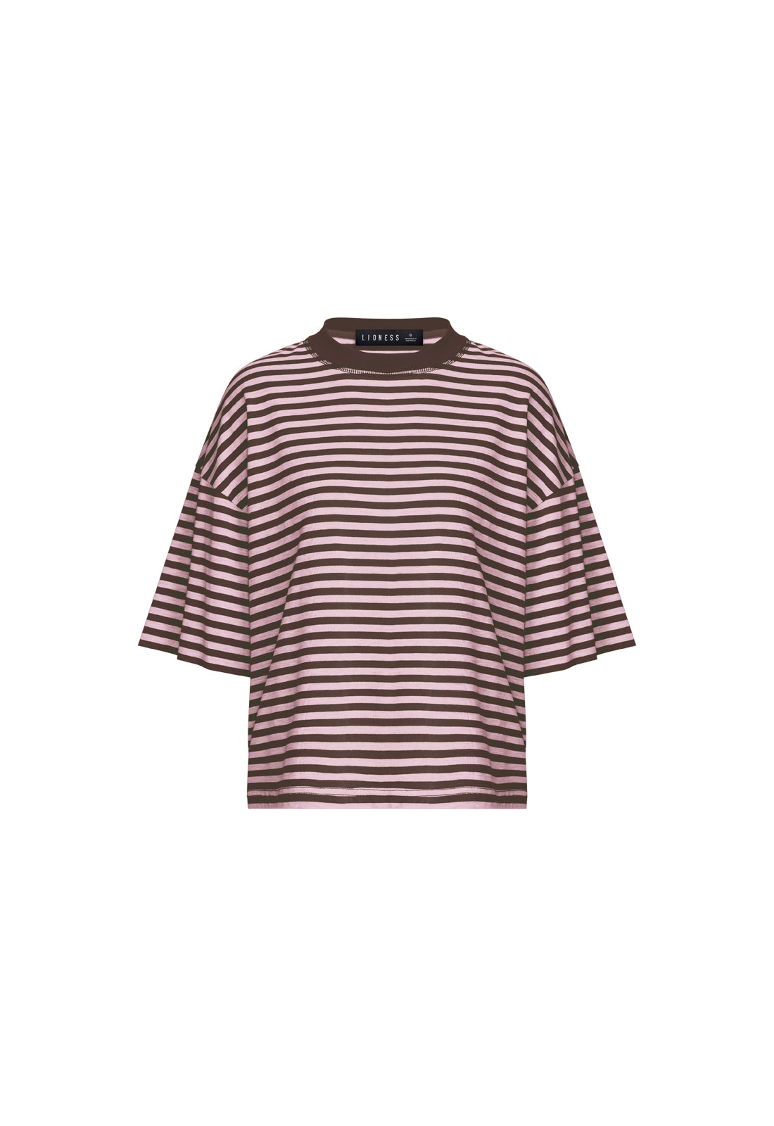 BLOOM SHORT SLEEVE - CHOCOLATE BLUSH STRIPE