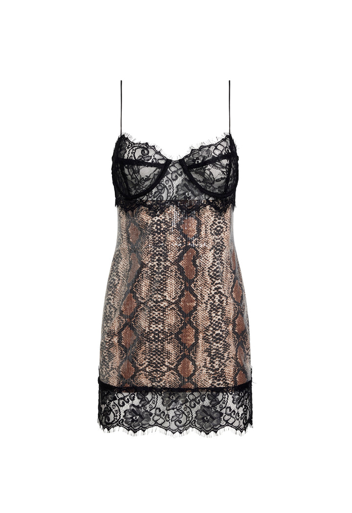 ANGELIC MINI DRESS - DESERT PYTHON