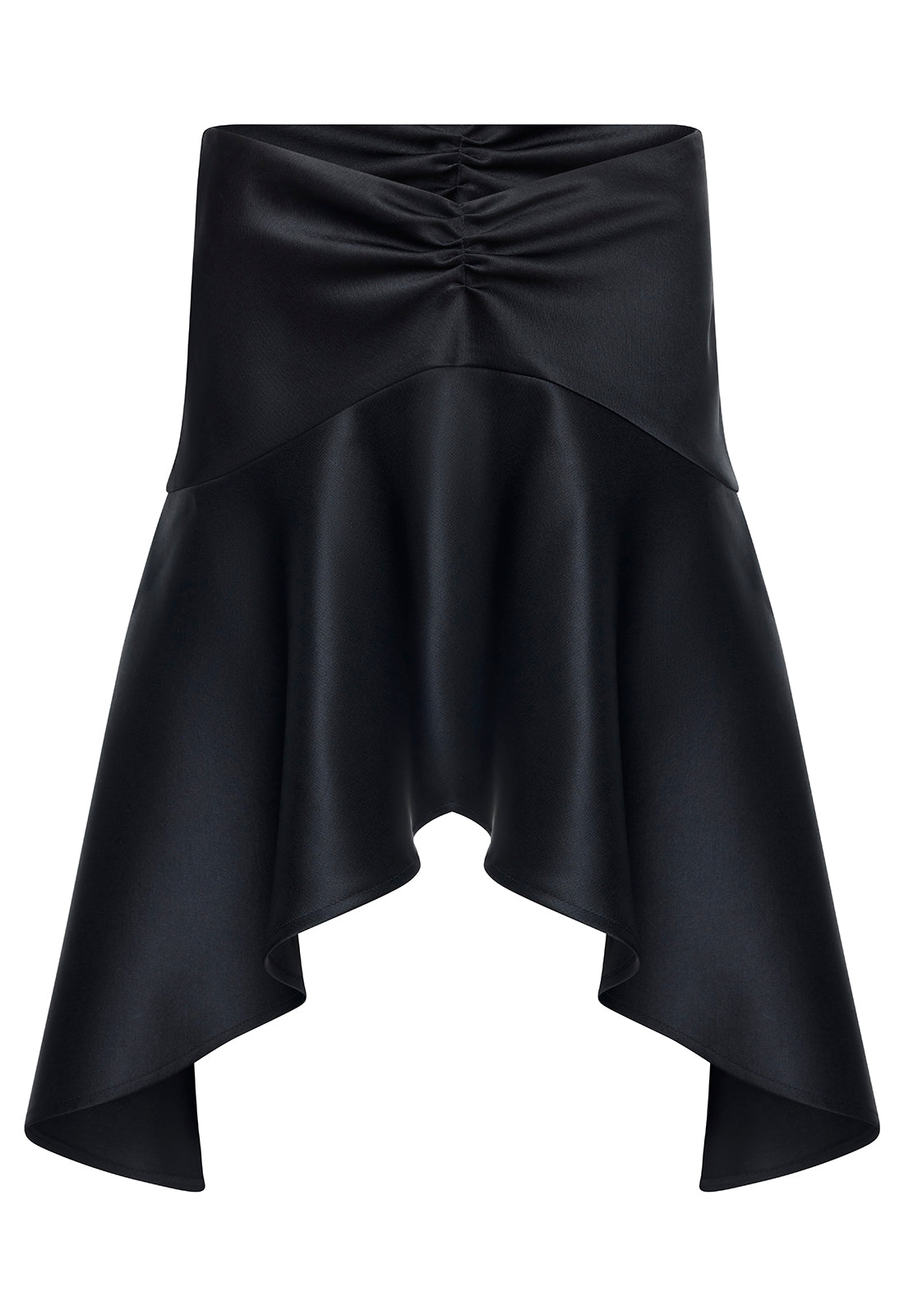 GLOSS MIDI SKIRT - NOIR