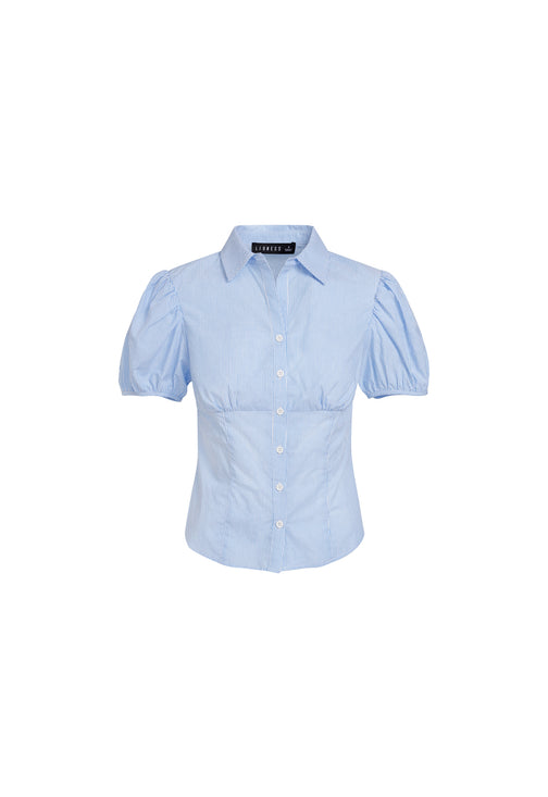 MON CHERI BLOUSE - BLUE STRIPE