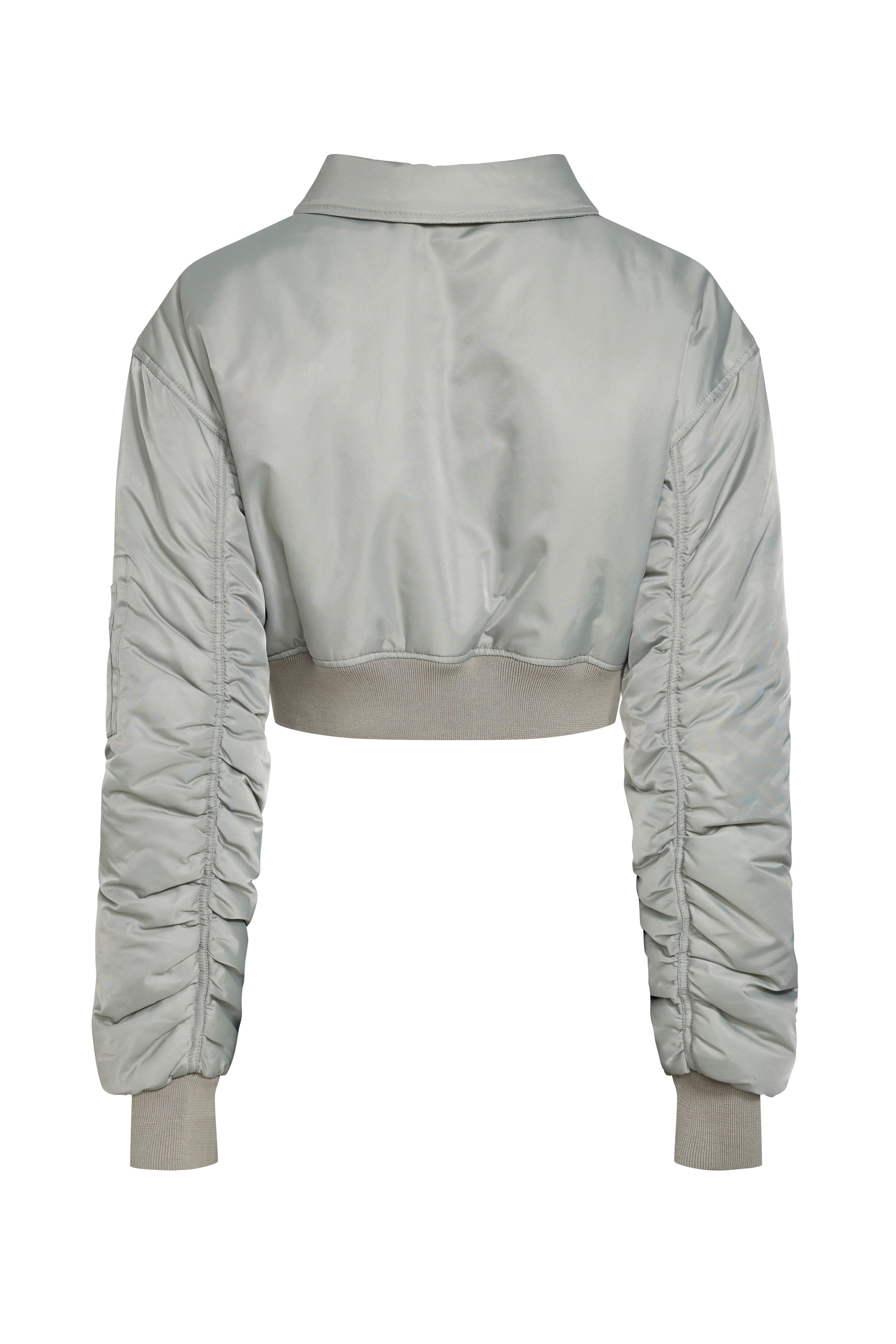 ESSENTIAL CROPPED BOMBER - MATCHA