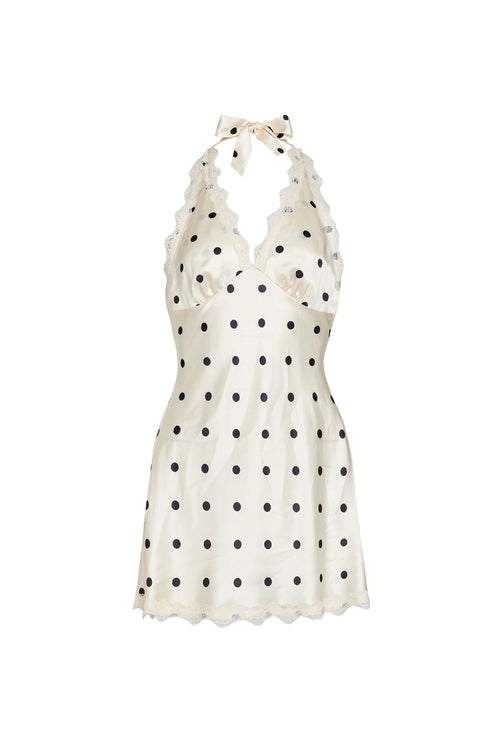 STARS ALIGN MINI DRESS - CREAM POLKA