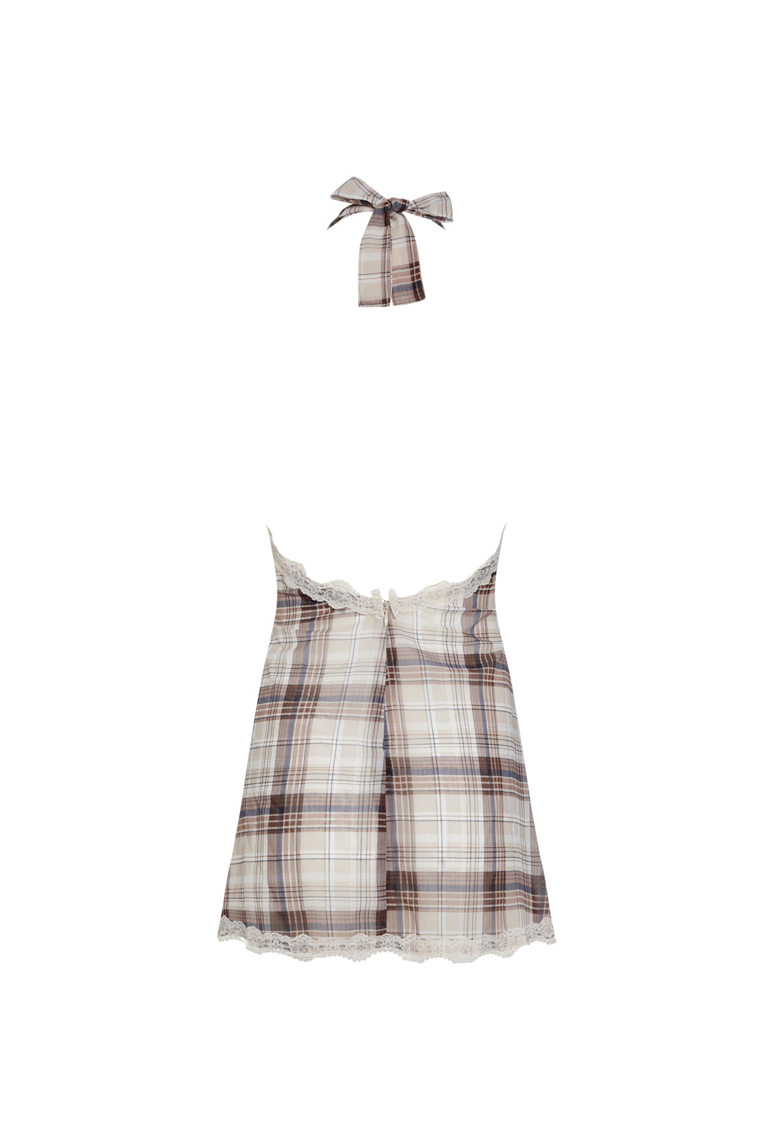 STARS ALIGN MINI DRESS - TAN PLAID