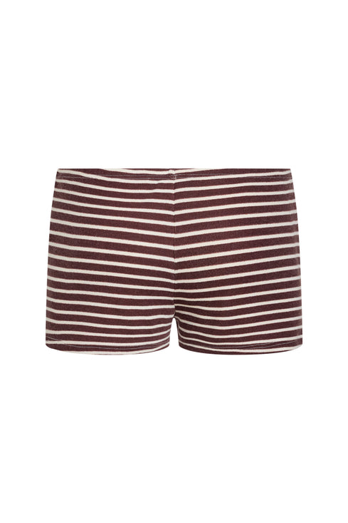 CARRIE MINI SHORT  - WINE STRIPE