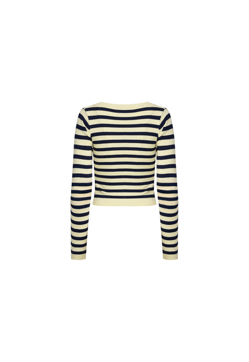 BARBIE LONG SLEEVE TOP - NAVY STRIPE