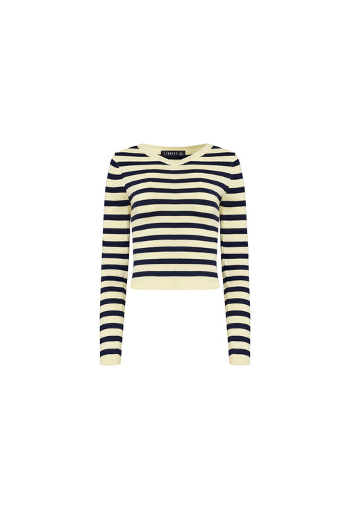 BARBIE LONG SLEEVE TOP - NAVY STRIPE