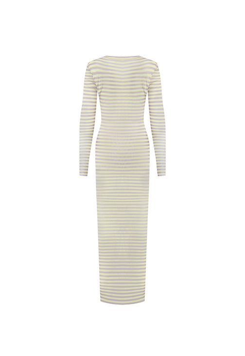 MIDNIGHT MAXI DRESS - GREY STRIPE