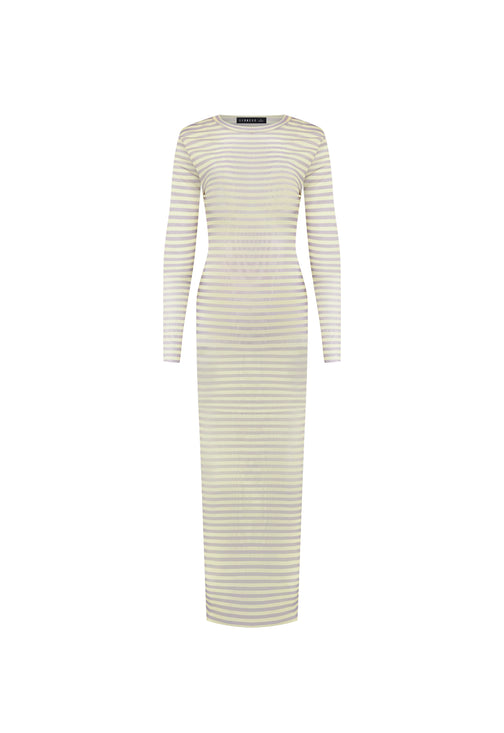 MIDNIGHT MAXI DRESS - GREY STRIPE