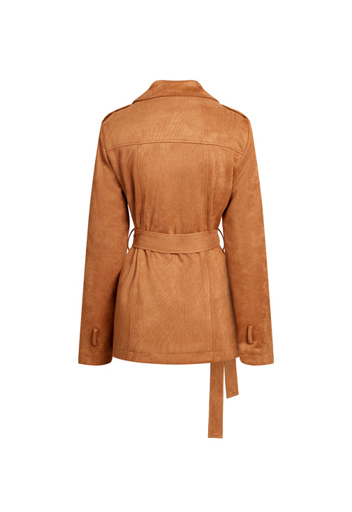 BELLA CROPPED TRENCH - LIGHT TAN