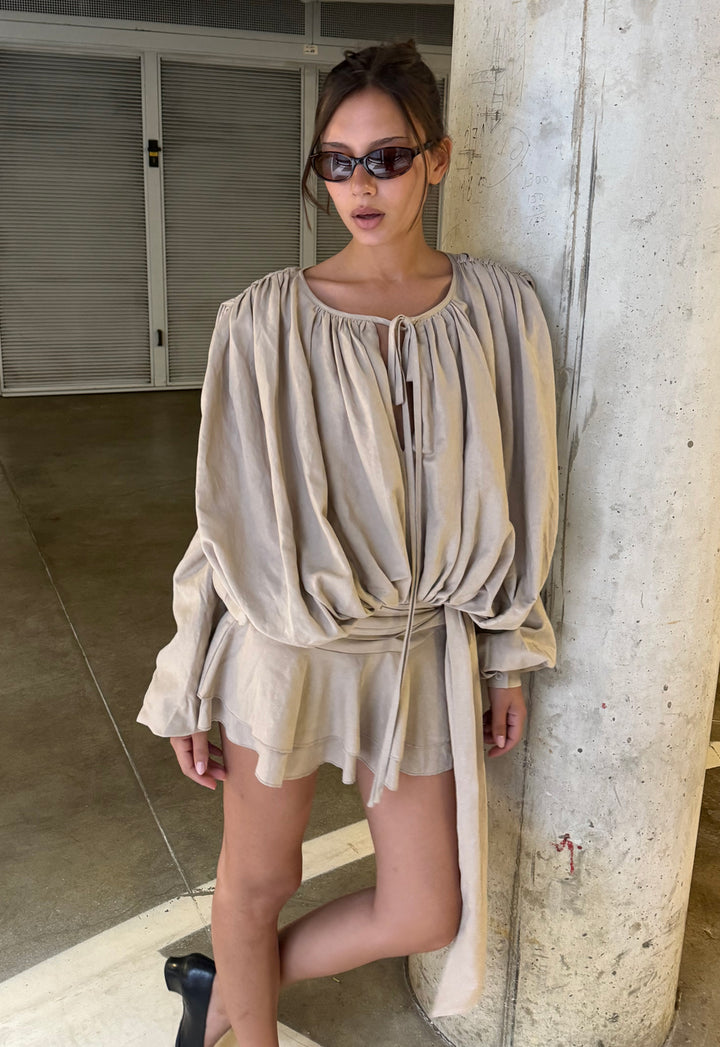 ELEMENTS MINI DRESS - BEIGE