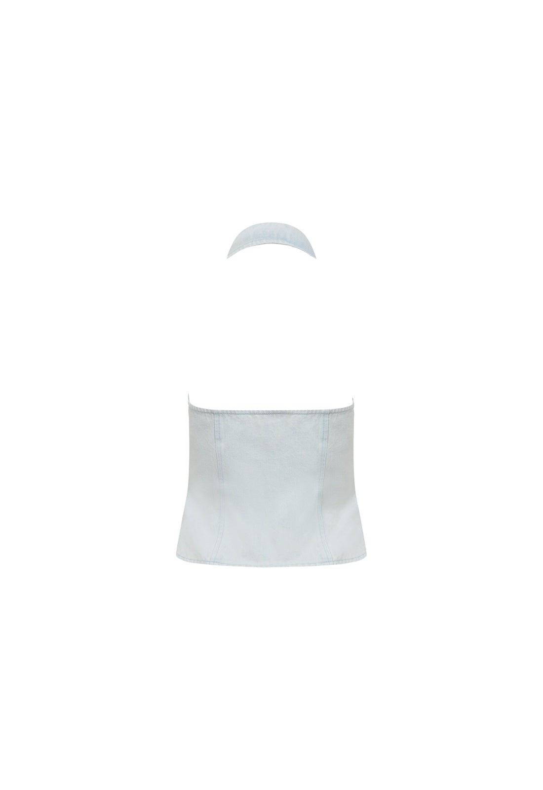 AFTERGLOW HALTER TOP - LIGHT DENIM