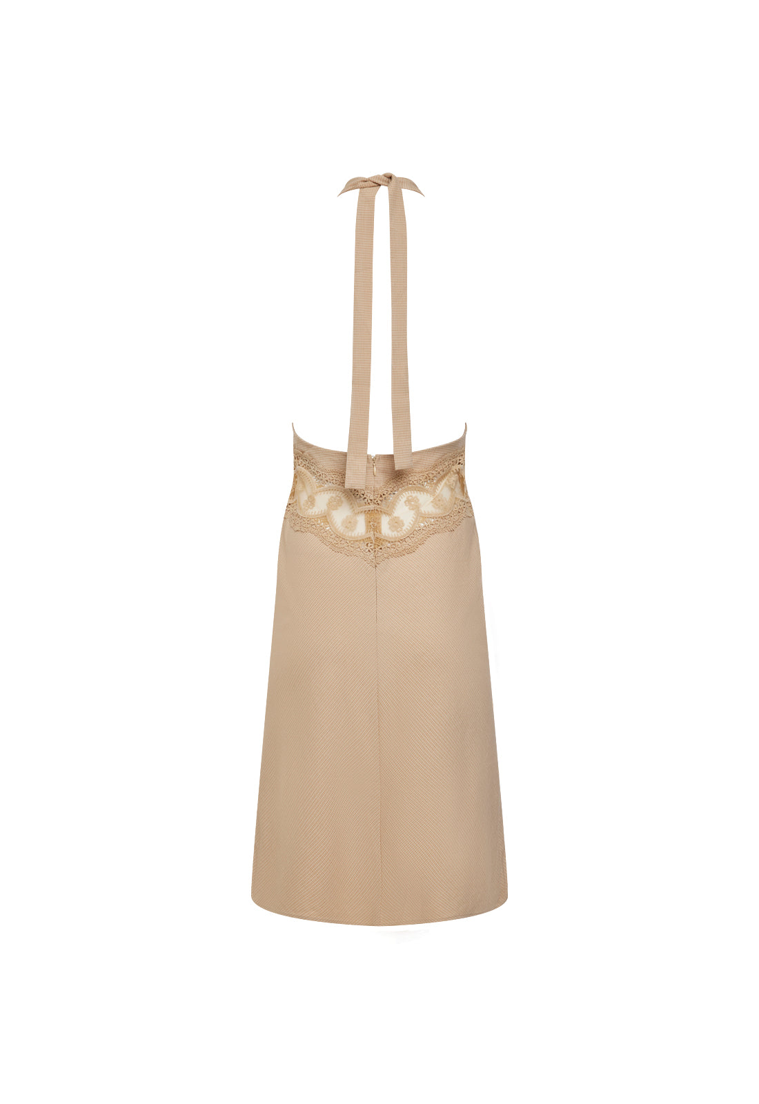 SOLANA MIDI DRESS - BEIGE PLAID