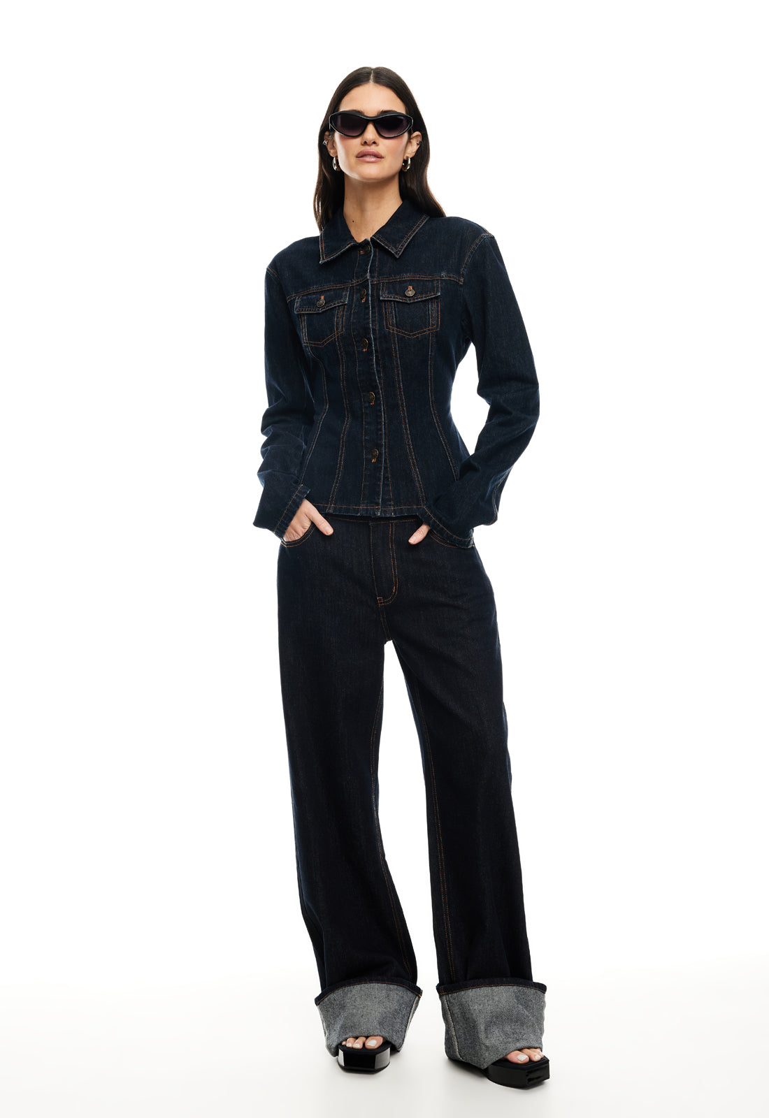 TOP MODEL CUFFED JEAN - DARK DENIM